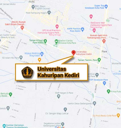 Peta Lokasi Kampus (Google Map) Universitas Kahuripan Kediri Nomor